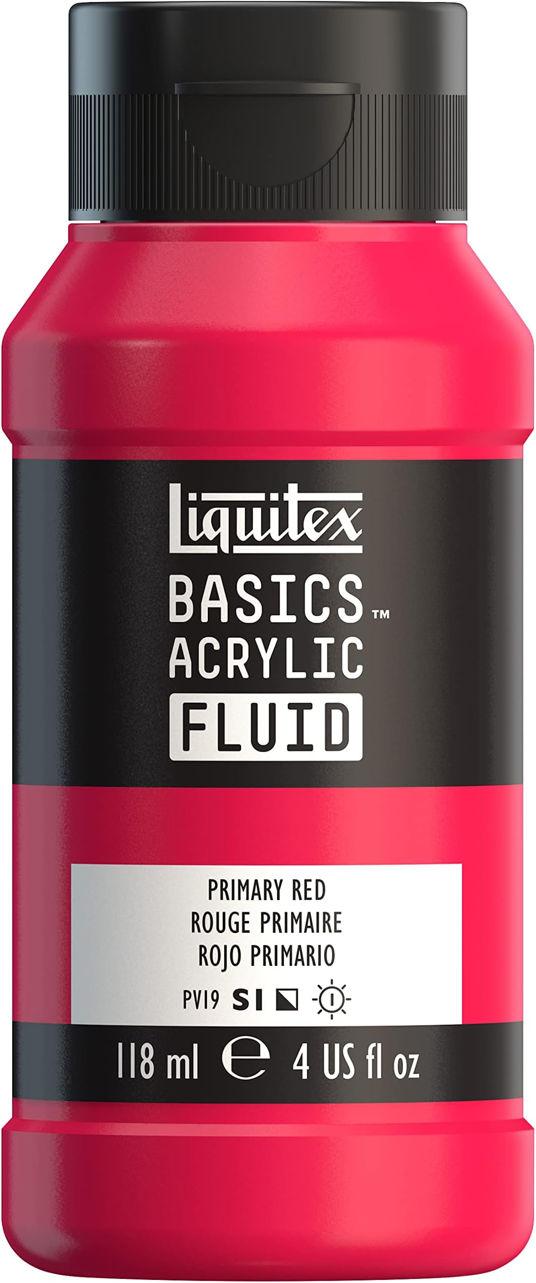 BASICS Acrylic Fluid Paint, 118ml (4-oz) Bottle, Primary Red