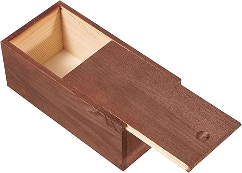 Caja de madera vintage con tapa deslizante, caja de almacenamiento de madera, cajas de regalo de madera rústica para aficiones al arte, amantes del