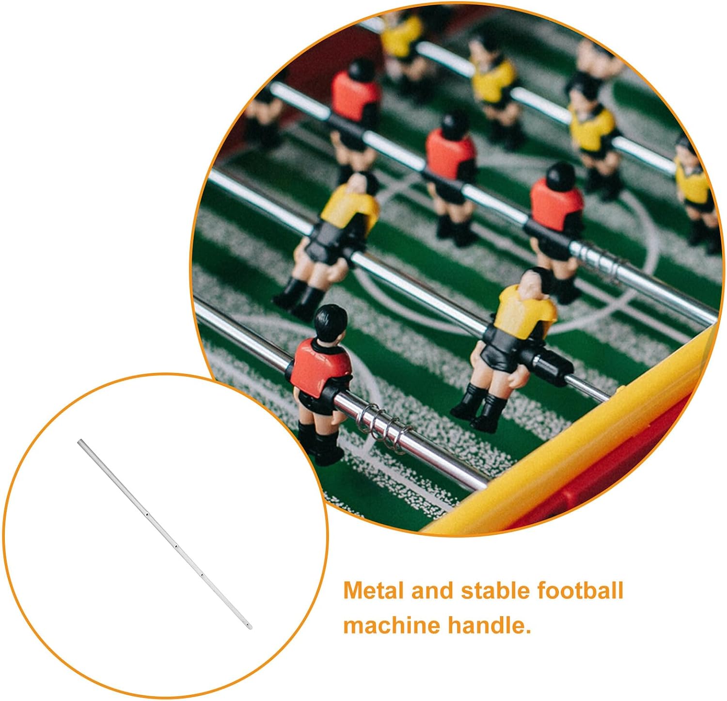 Kisangel Foosball Table Operation Pole Metal Soccer Machine Rod Replacement for Desktop Football Table Accessories Stable Control Easy Assembly