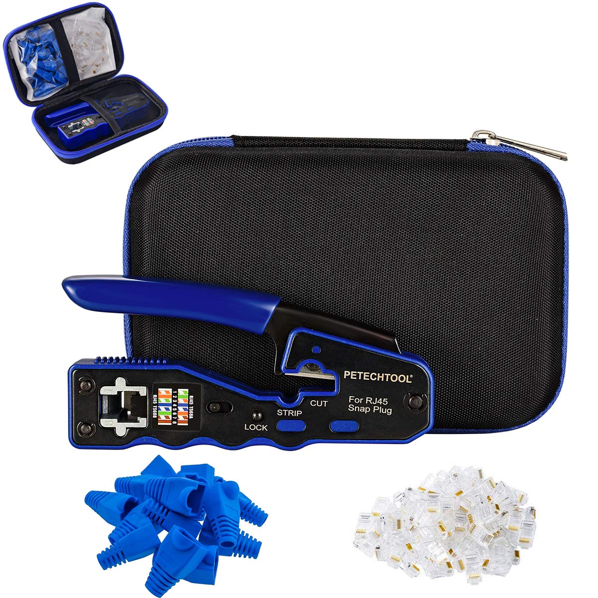 Buy RJ45 Crimp Tool for Cat6 Cat5e Cat5 Pass Through Connectors,Allinone EZ Crimping Tool Wire