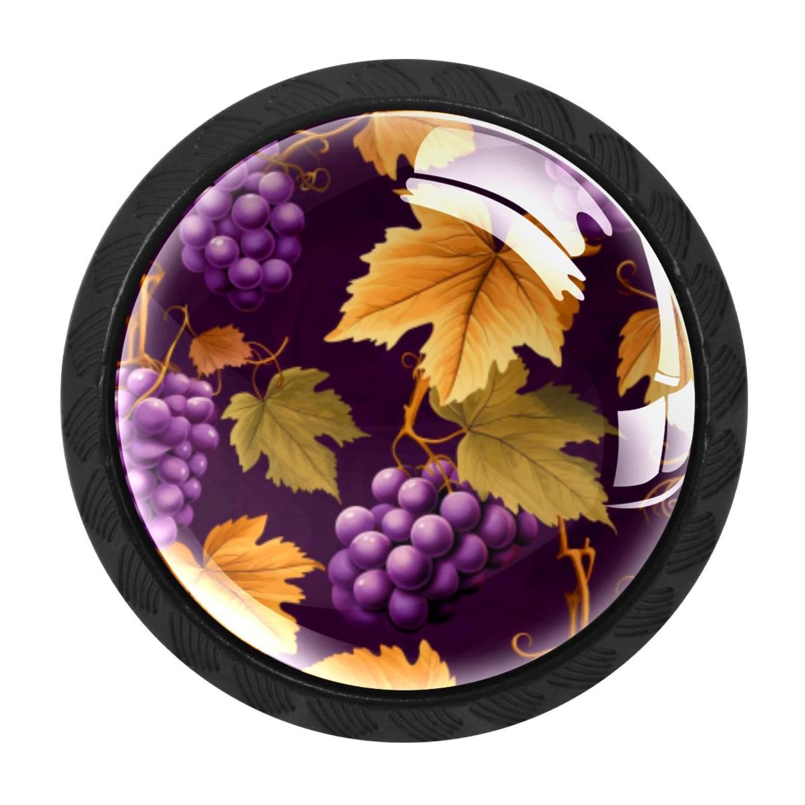 CHENZZZZ 4 Pack Thanksgiving Grape Kitchen Cabinet Knobs Drawer Knobs Door Dresser Handles for Personalized Gifts Great for Any Occasion