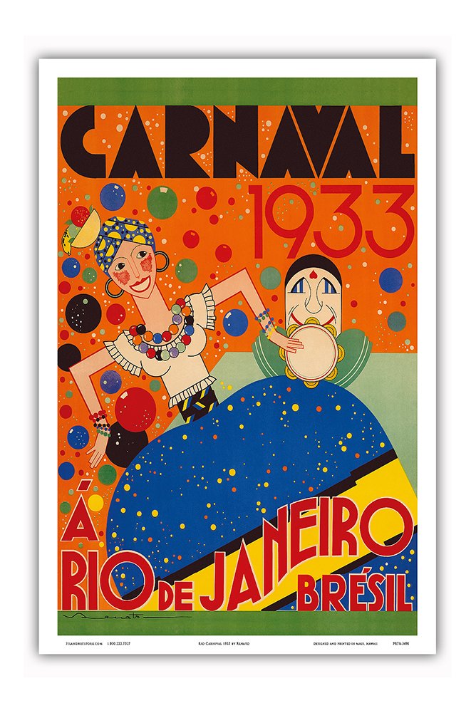 ブラジルCarnavalの絵画 Amazon.com: Carnaval (Carnival) 1933 - A Rio de Janeiro Bresil