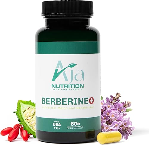 Aja Nutrition Berberine Plus - Soporte metabólico de triple acción con 97% de berberina pura HCL, 1000 mg de porción diaria - Activa AMPK para el