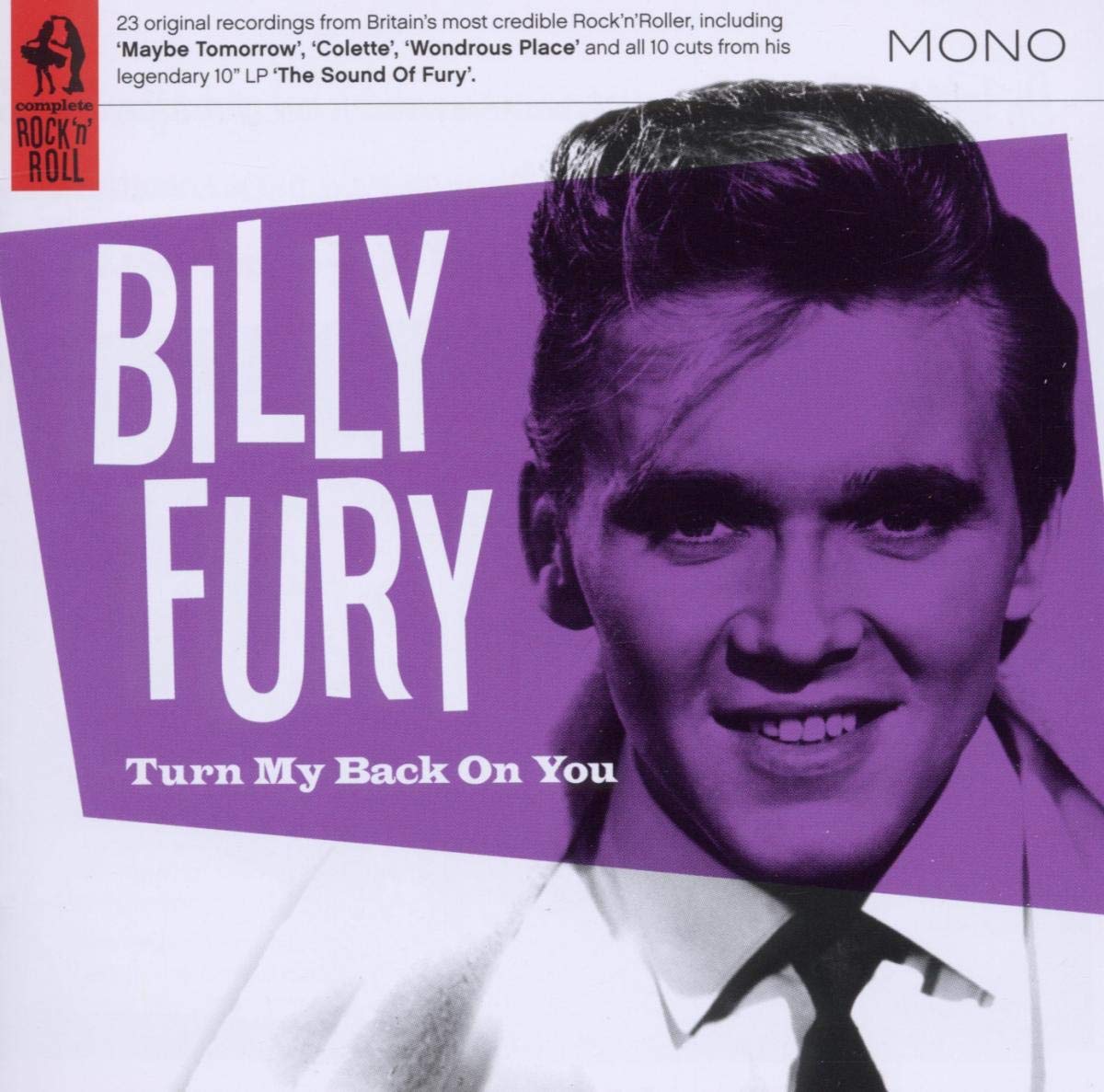 Billy Fury Turn My Back On You CD UK Snapper Music 2011 SROLLCD837