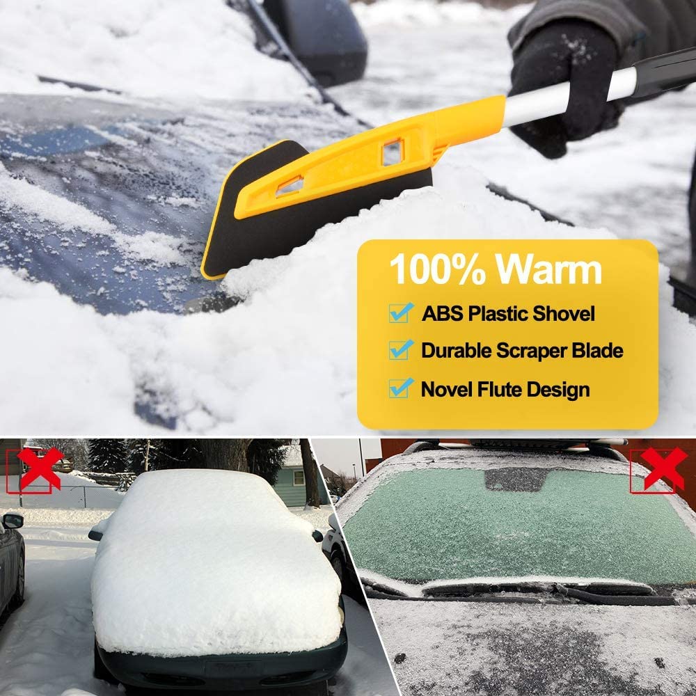 XMING Raschietto di ghiaccio, raschietto di ghiaccio for auto 2-in-1 con scopa, spazzola di neve, spazzola di neve, spazzola di neve, spazzola di neve, raschietto for auto for auto, SUV, Camion, parab