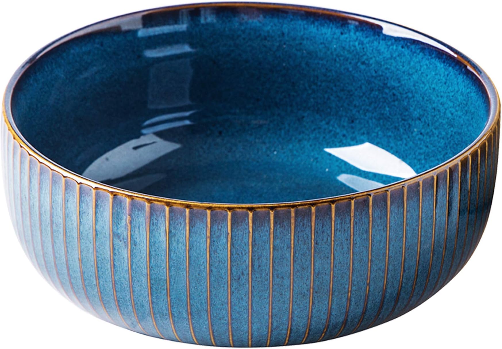 CSYY Large Salad Bowl, 1800 ml Porcelain Fruit Serving Bowls, Soup Bowl, Noodle Bowl, Cereal Bowl, Blue (21 cm)