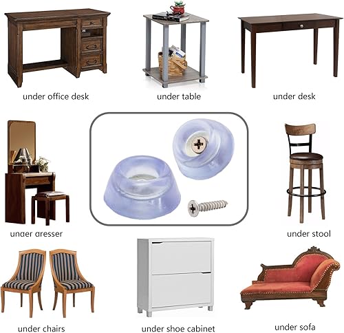 Miniatura 6 de 20 almohadillas redondas para muebles, de madera de PVC, protectores de suelo de madera dura, protección de superficie para silla, mesa, escritorio,