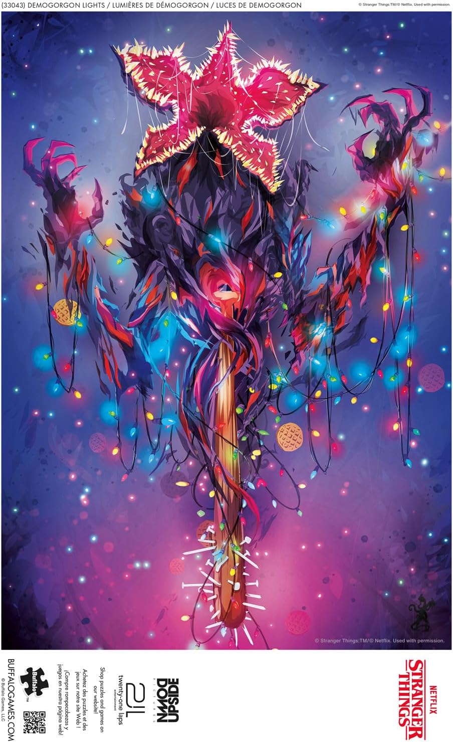 Buffalo Games – Stranger Things Demogorgon Lights 500 Piece Jigsaw Puzzle Colorful Puzzle for Adults – Precision-Cut Pieces, Beautiful Artwork, and Hours of Relaxing Fun