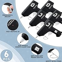 Vista 3 de 6 Pcs Mini Hot Glue Gun for Class Craft Glue Guns Fast Preheating Hot Melt Gun Low Temp with Burn Protection School DIY Home, 20 W (Black)