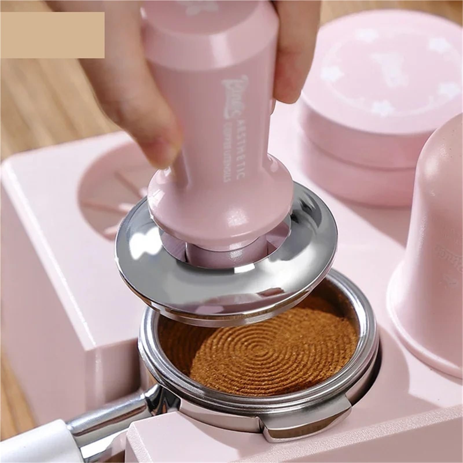 Pressa E Distributore for Caffè, Compatibile Con Bincoo, 51/58 Mm In Acciaio Inossidabile Elastico Rosa Pressa for Polvere Riempitrice A Molla for Macchina for Caffè Espresso(51mm 2pcs)