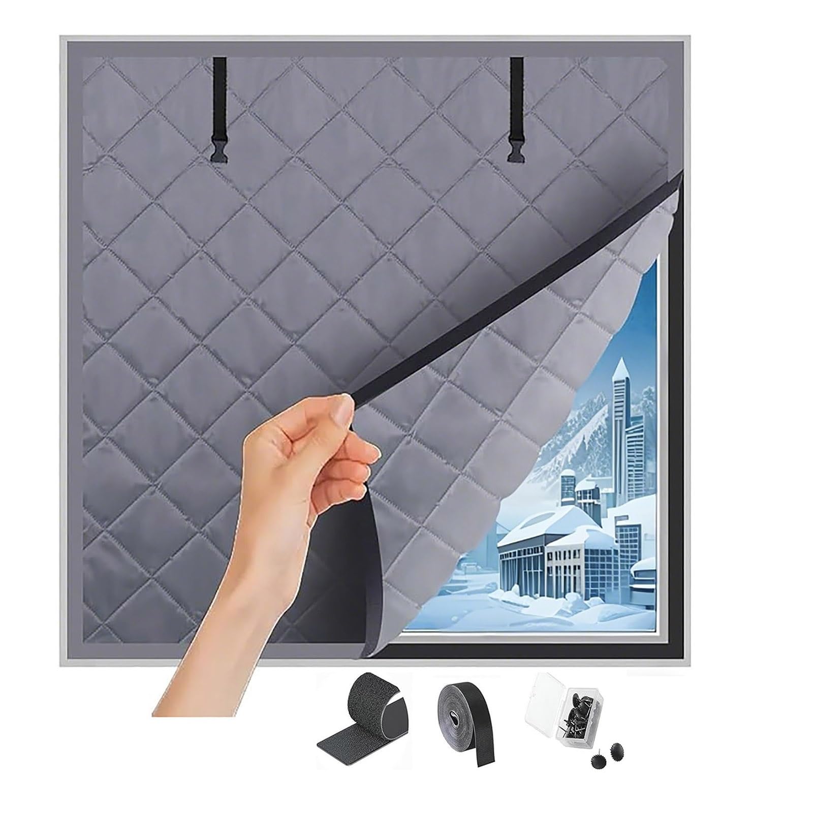 Kits D'isolation pour Fenêtres Anti Froid 3 Couches Rideau Étanche 160cm