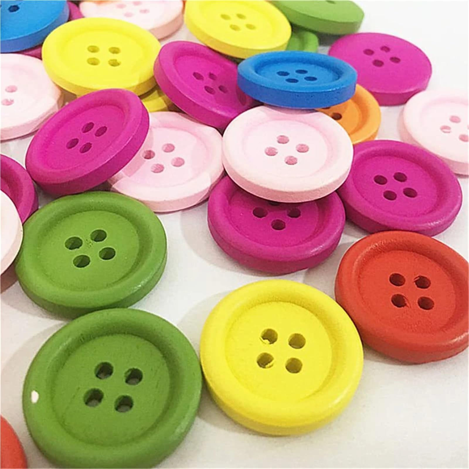 Bottoni in resina da cucire 500 bottoni in legno colorati for cucire, scrapbooking, lavori artigianali(20mm)