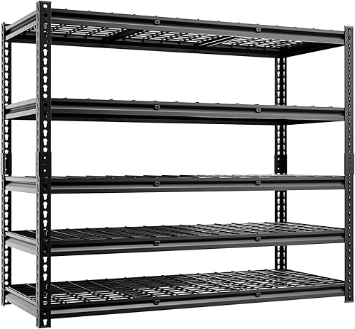 Miniatura 8 de Estantería de garaje de 5 niveles, 60 pulgadas de ancho x 24 pulgadas de profundidad x 78 pulgadas de alto, estantes de almacenamiento de metal