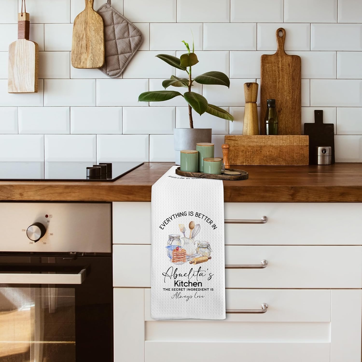 Abuelita's Kitchen Towels Gifts, Best Grandma Abuelita Gifts in Spanish for Christmas from Grandson Grandkids Granddaughter, Grandma Dish Hand Tea Towels for Bathroom Kitchen, 16x24 Inch - Image 4