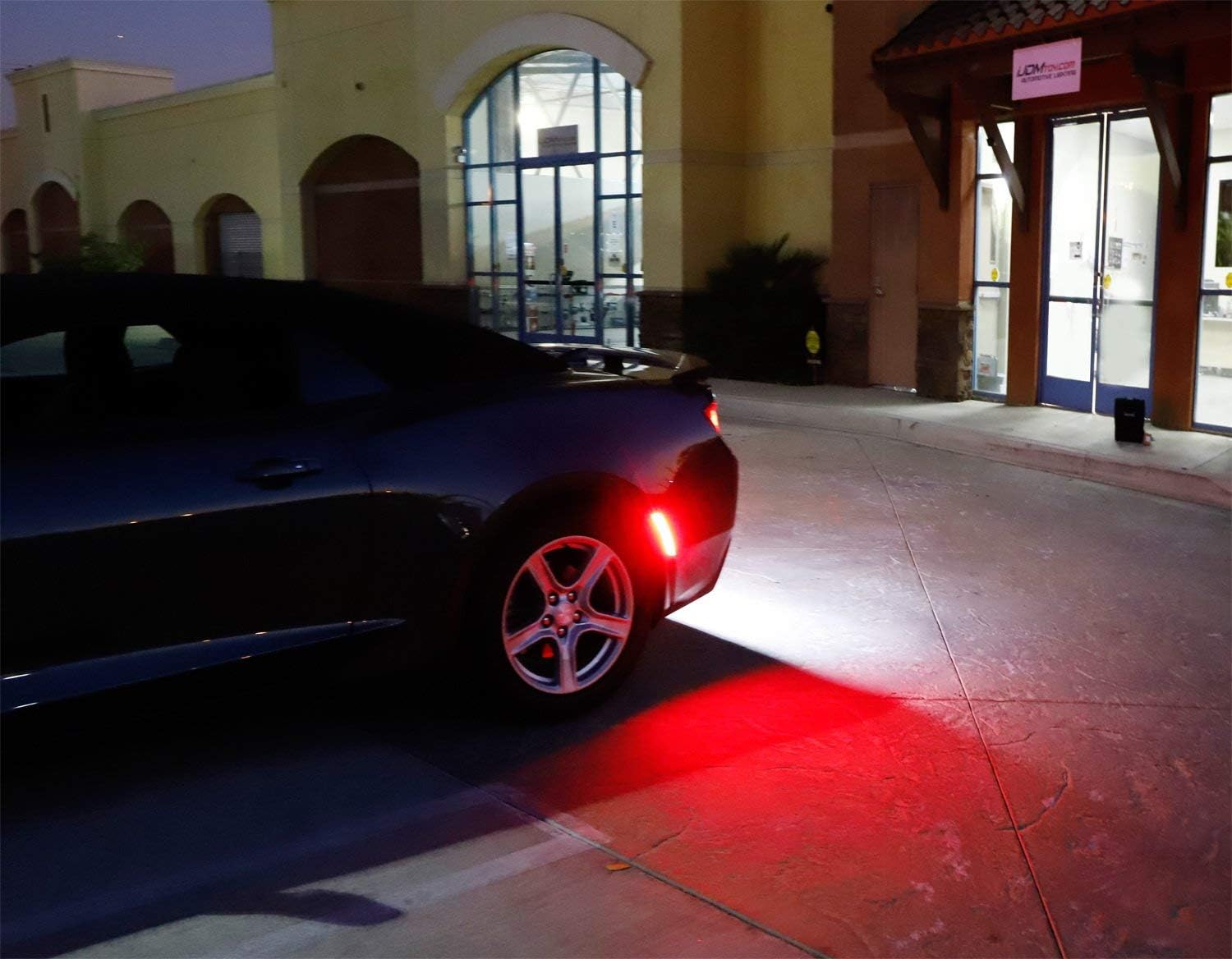 iJDMTOY Smoked Lens Red Full LED Rear Side Marker Light Kit Compatible With 2016-up Chevy Comaro, Powered by 45-SMD LED, Replace OEM Back Sidemarker Lamps