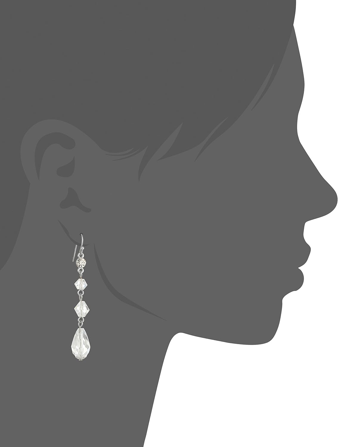 1928 Jewelry Round Crystal Multi Beaded Long Linear Dangling Earrings For Women