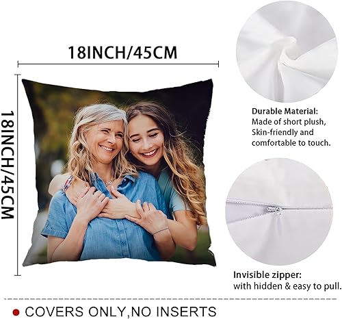 Miniatura 5 de Kufutee Funda de almohada personalizada con tu imagen de texto, funda de almohada personalizada con foto para sofá, sofá, interior y exterior (mamá)