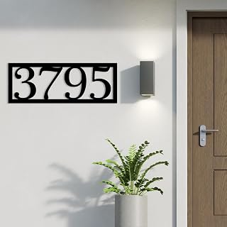 House Numbers Personalized Metal Address Sign for Outside - Custom Street Name & Number, Modern Home Address Plaques for House, Durable Metal, Easy Install