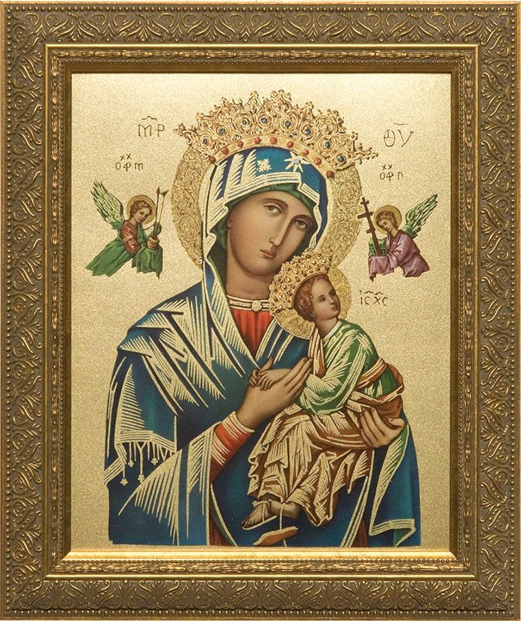 Mary Undoer of Knots - Impresión de reproducción de arte enmarcado en oro, fabricada en los Estados Unidos (18 x 29)