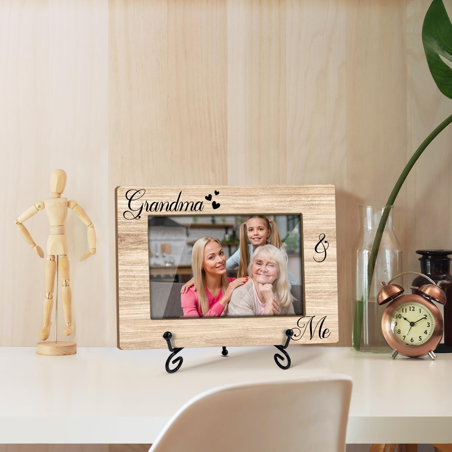 Grandma And Me 写真フレーム おばあちゃんの女性のための木製写真フレーム 誕生日 感謝祭 休日 退職後の写真ギフト 4