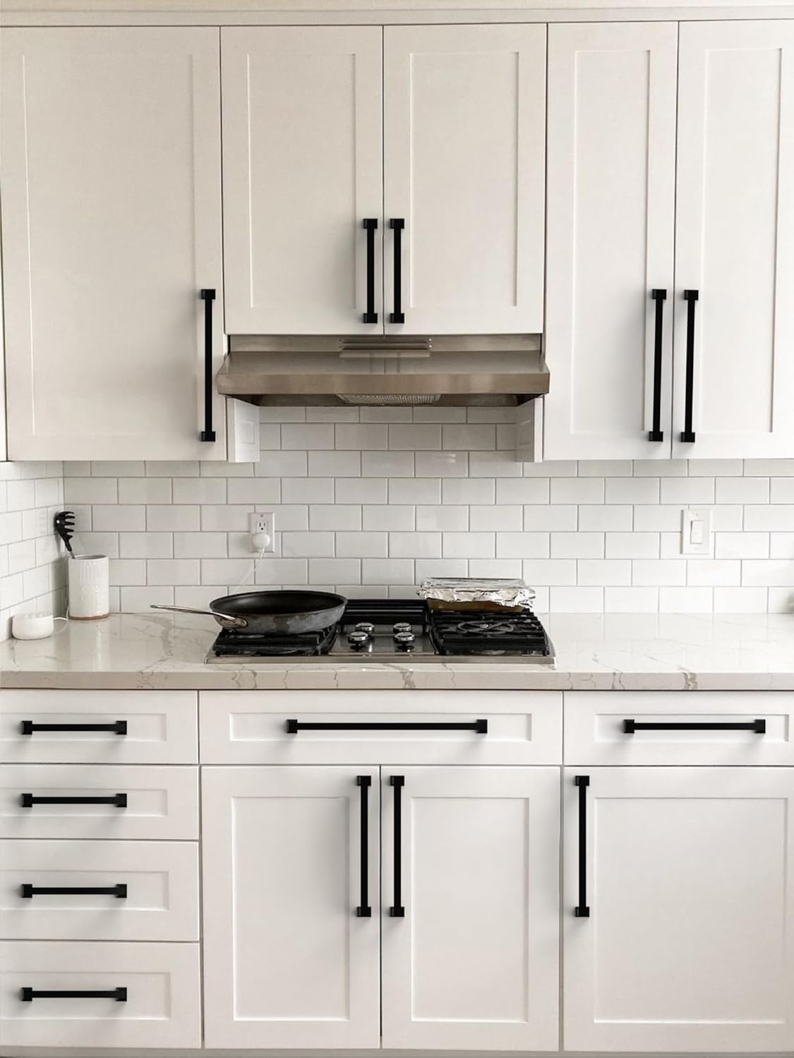 10 Pack Matte Black Cabinet Pulls 7.5 Inch(192mm) Kitchen Cabinet Handles Solid Zinc Alloy Cabinet Hardware Drawer Pulls