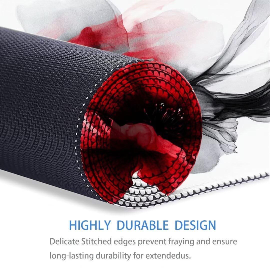 Tapis de Souris Noir Tapis de Souris Gamer XXL 1200x600x3mm ImperméAble Et AntidéRapant Mousepad Bords Cousus Une éTendu SousMains Tapis Souris Rouge pour Gamer, Pc et DéCoration de Bureau D63