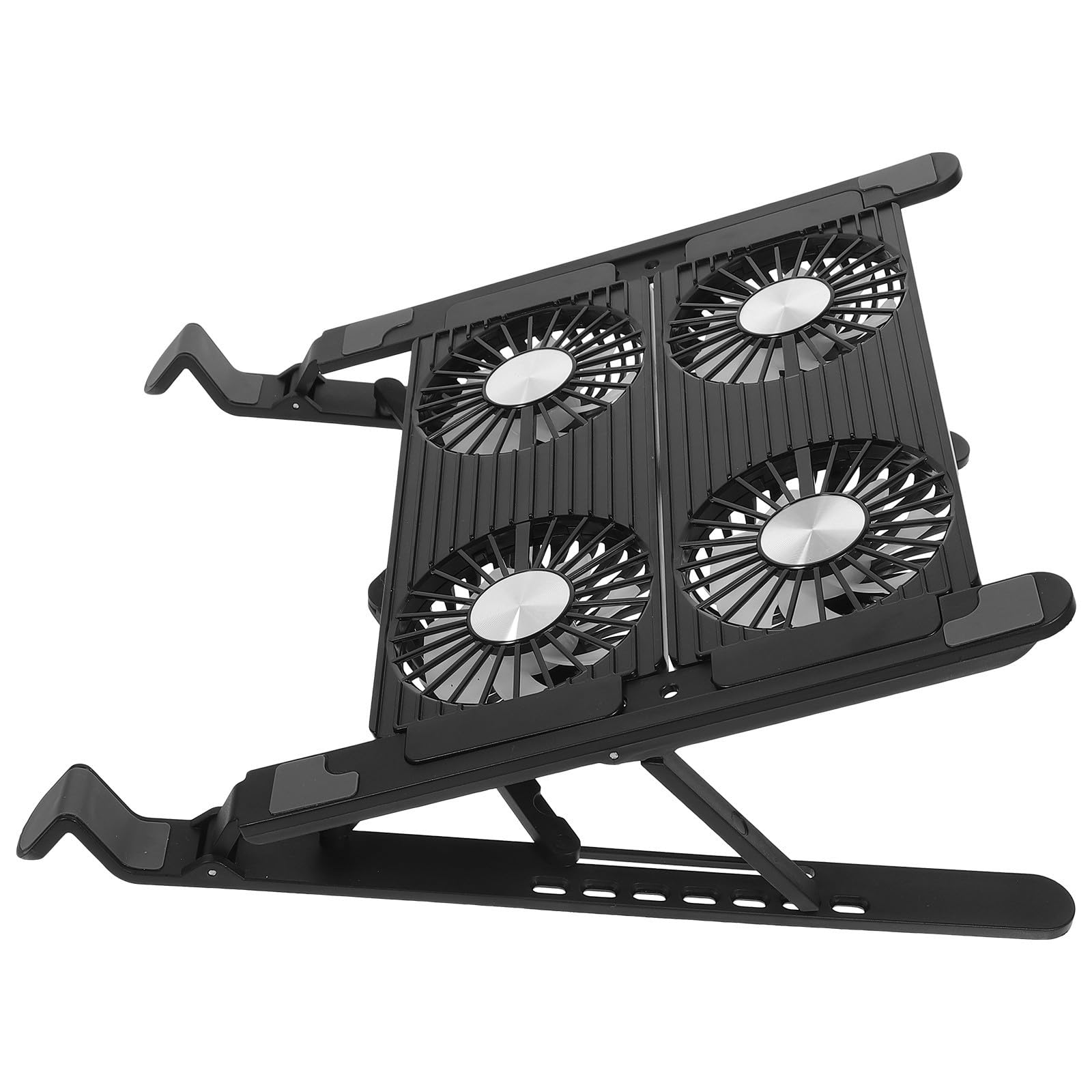 KOMBIUDA Soporte para Portátil con Ventilador 4 Ventiladores Plegable Negro Base de Refrigeración USB para Juegos y Oficina Accesorio Compacto para Notebook y Laptop