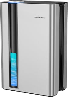 Dehumidifiers for Home, Oteufim 95oz Water Tank Dehumidifier with Ionizer and Auto Shut Off Function, Portable Air Dehumidifier for Basement Bedroom Bathroom Closet, RV