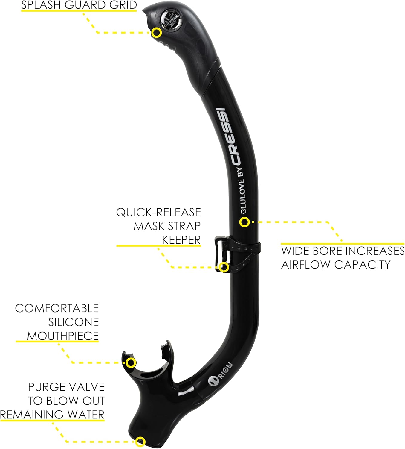 CRESSI Adult Snorkeling Set in Comfortable Pure Silicone - Mask & Semi-Dry Snorkel | Ikarus & Orion - Image 3