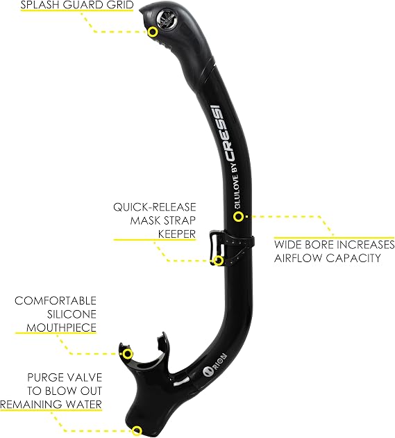CRESSI Adult Snorkeling Set in Comfortable Pure Silicone - Mask & Semi-Dry Snorkel | Ikarus & Orion