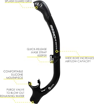 CRESSI Adult Snorkeling Set in Comfortable Pure Silicone - Mask & Semi-Dry Snorkel | Ikarus & Orion