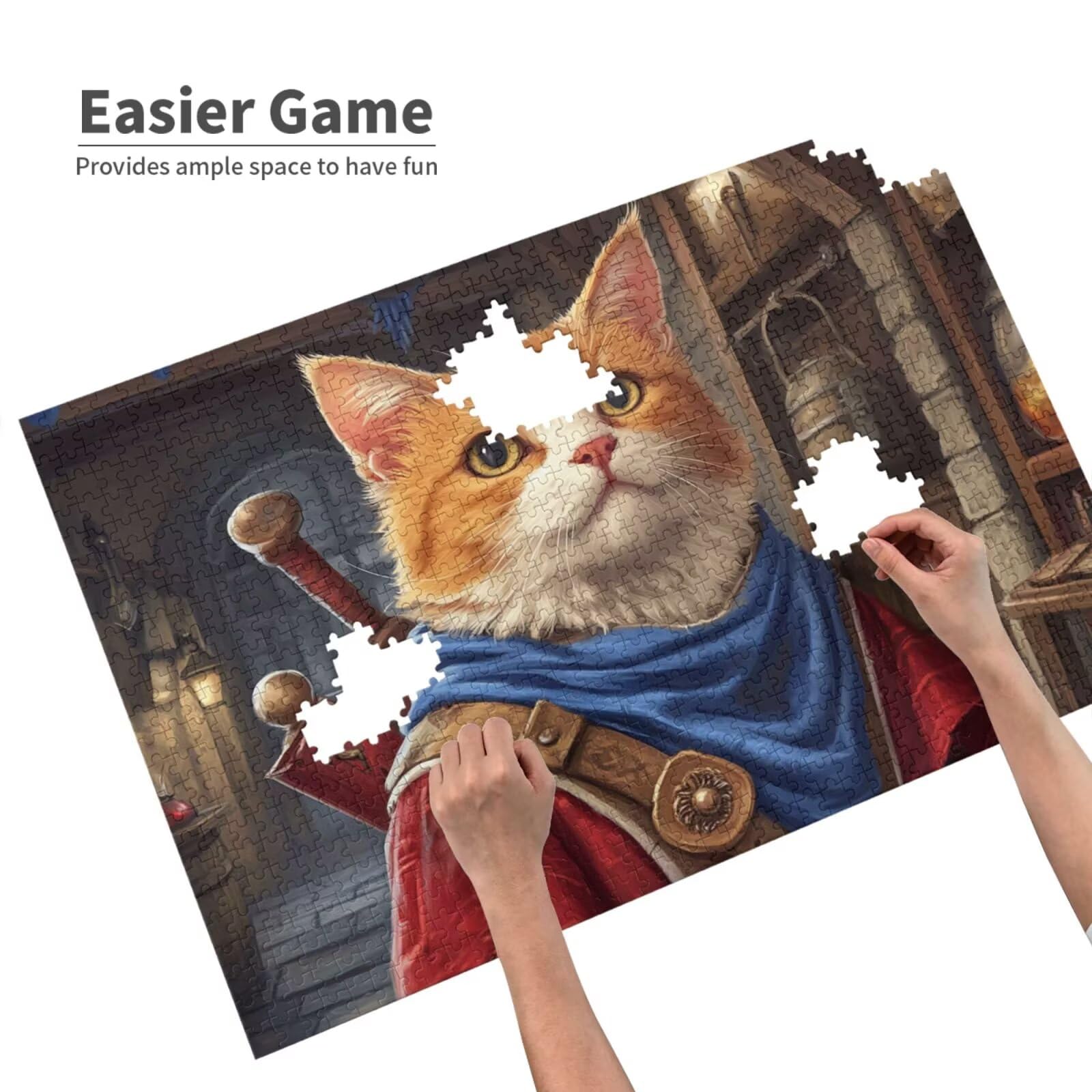 Puzzle kot, 3000 elementów, Anime puzzle dla dorosłych, z pudełkiem na prezent, duże drewniane puzzle dla dorosłych, gra zręcznościowa dla całej rodziny, prezenty dla kobiet, 81 x 122 cm, 2080y