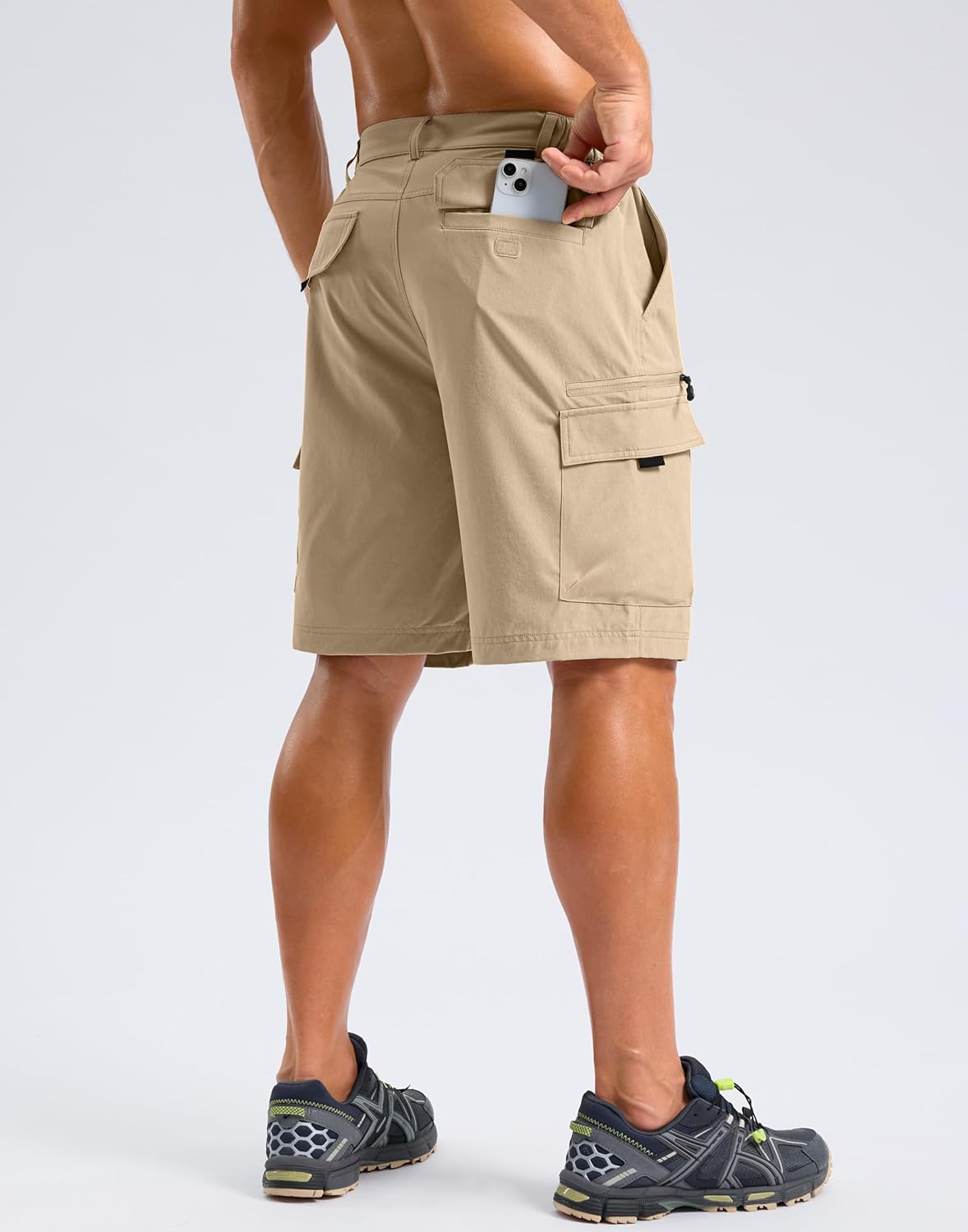 Pudolla Men's Hiking Cargo Shorts with 7 Pockets Lightweight 9" Outdoor Casual Shorts for Men Trip Work Camping Fishing Golf - Image 3