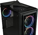 Enermax Starryfort SF30 ARGB Mid Tower Gaming PC case made of tempered glass, incl. 4x T.B. RGB A.D ARGB-12cm PWM fan- 2x USB3.0 1x USB2.0, ECA-SF30-M0BB-ARGB - 2