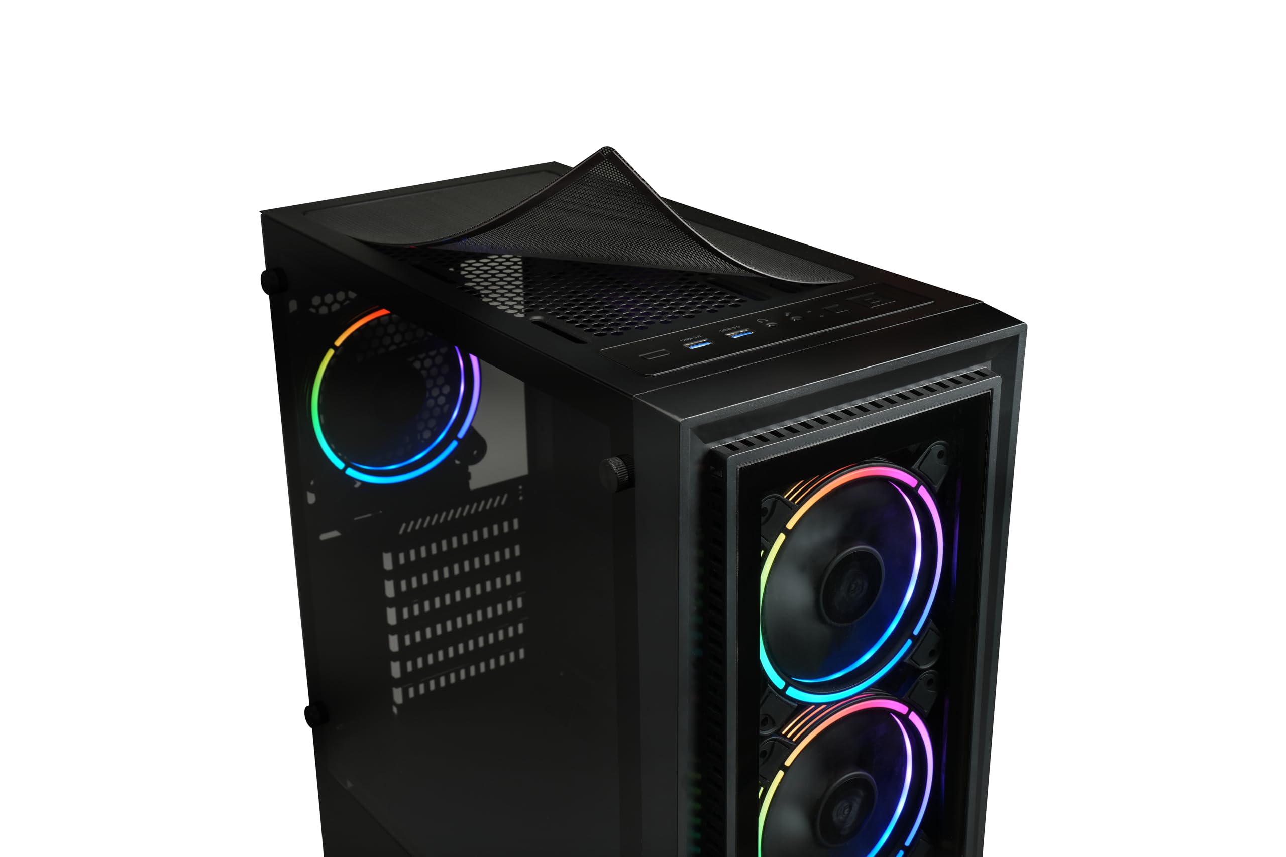 Enermax Starryfort SF30 ARGB Mid Tower Gaming PC Case in vetro temperato, include 4 ventole T.B. RGB A.D ARGB-12 cm PWM - 2 USB 3.0 1 USB 2.0, ECA-SF30-M0BB-ARGB