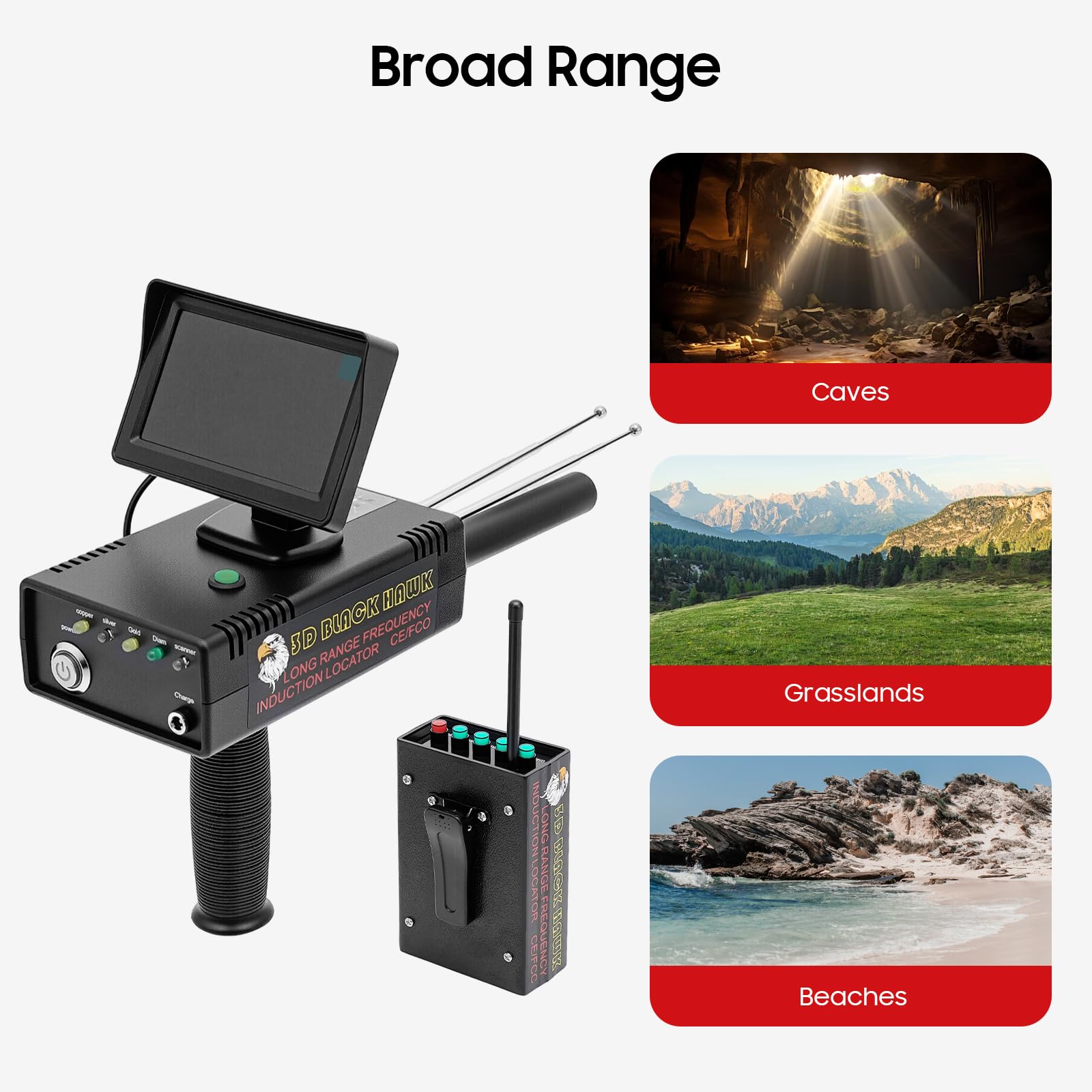 Detector de Metales de largo alcance 30 m profundidad, detector de oro de alta precisión, 1200 m alcance, escáner de oro subterráneo con pantalla LED 3D, cazador tesoros telecontrolado para plata