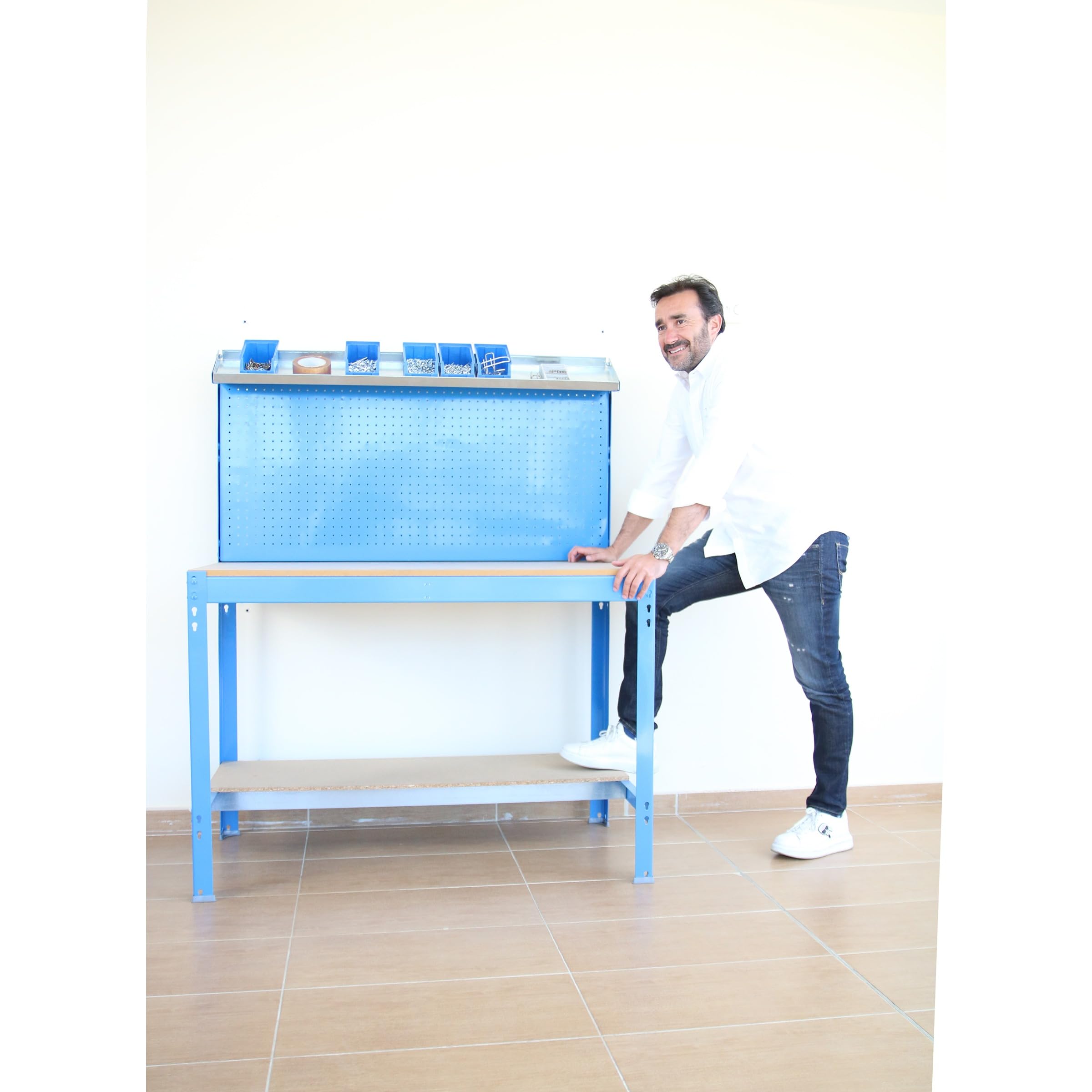 Simon Rack Mesa de Trabajo Taller 400 kg 1445x910x610 mm Antracita/Madera BT3