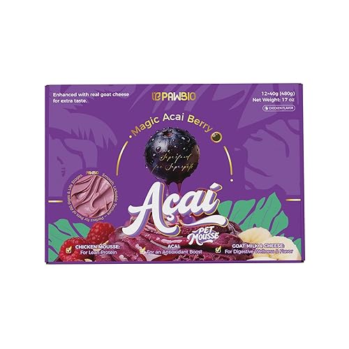 PawBio Probiotic Mousse- for Cats&Dogs Acai Goat Cheese, Gut Health