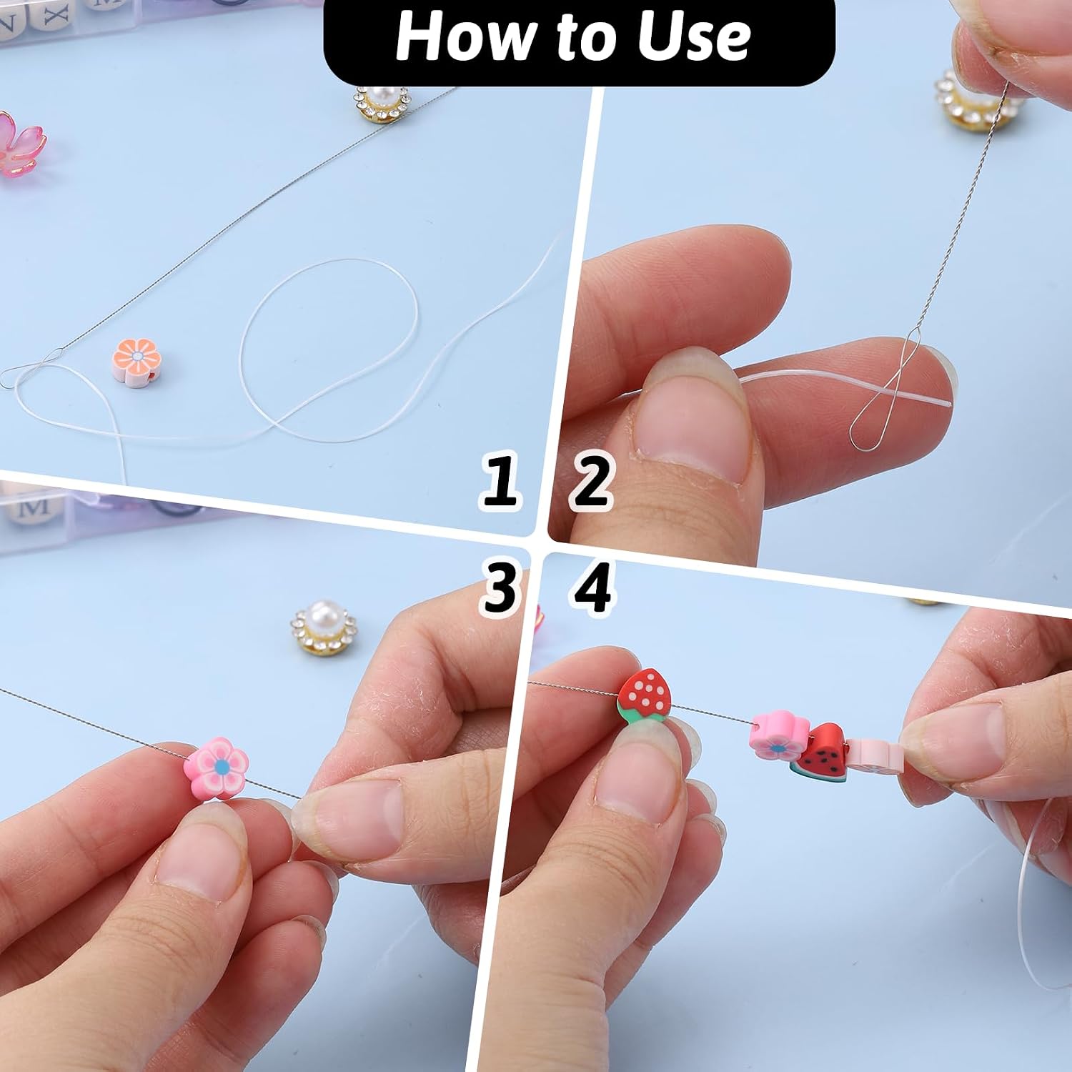 6 PCS Twisted Wire Beading Needles, 2 Sizes Bead Needle for Jewelry Making, Stainless Steel Twisted Wire Beads Needle for Jewelry Making, DIY Crafts(0.4mm, 0.5mm)