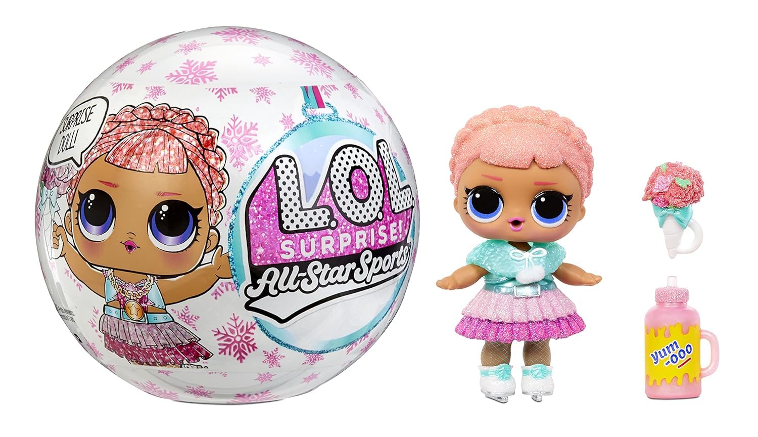 L*O*L All-Star Sports Series 5 Winter Games Sparkly Collectible Doll with 8 Surprises, Mix & Match Accessories,Toys for Girls 3+ Years (Pink)-image-12