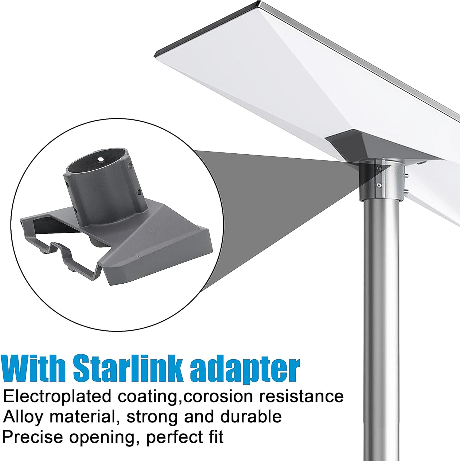 10FT Starlink Gen 3 Pole Mount Kit, Starlink Pole Mount, 10ft Starlink Ground Pole Mount Kit，Gen 3 Pipe Adapter and No Dig Ground Anchor
