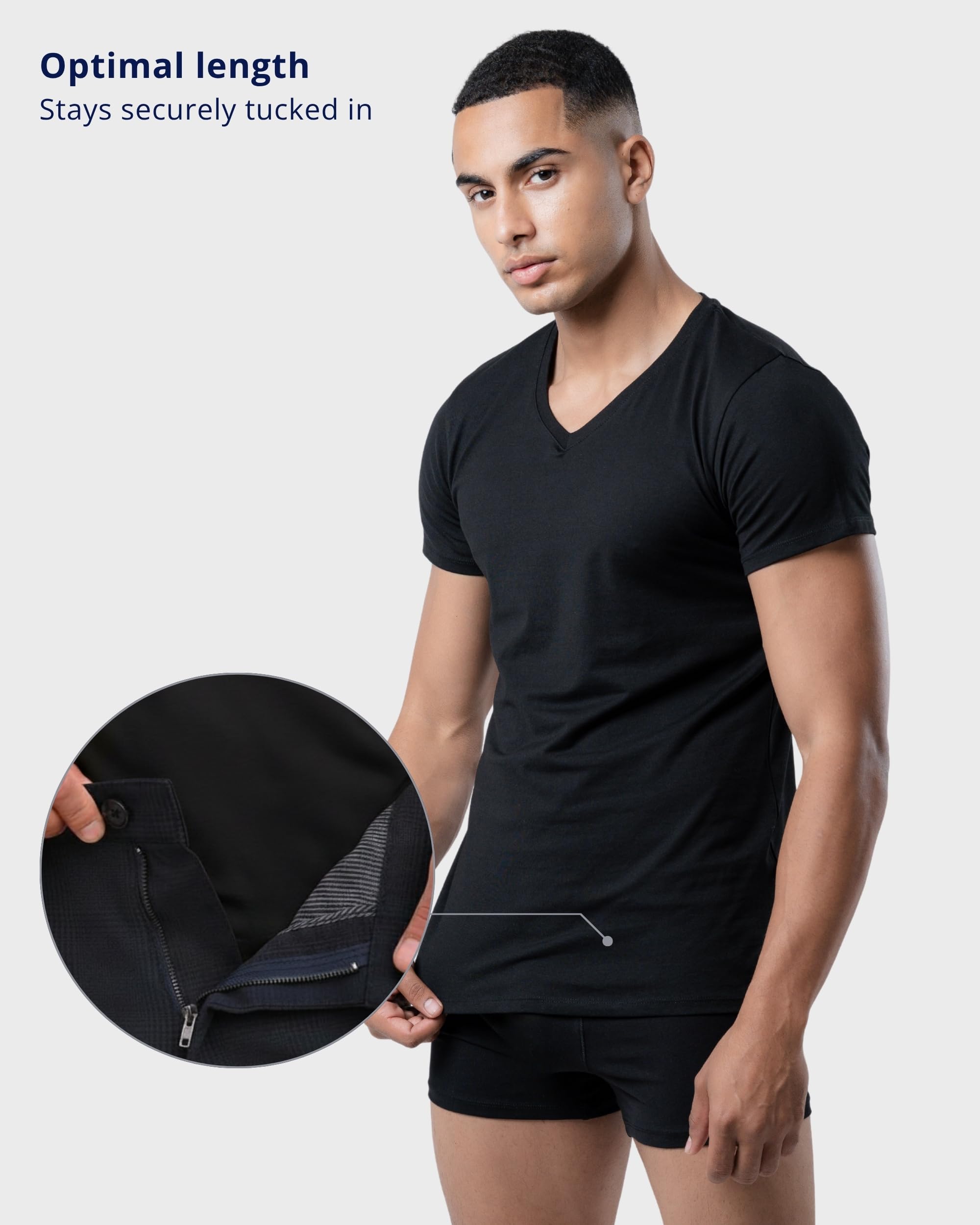 SKIPPER Confezione da 3 Magliette Intime Uomo con Scollo a V – T-Shirt Intimo in Cotone Stretch, Slim Fit, Traspirante e Indeformabile – S-3XL