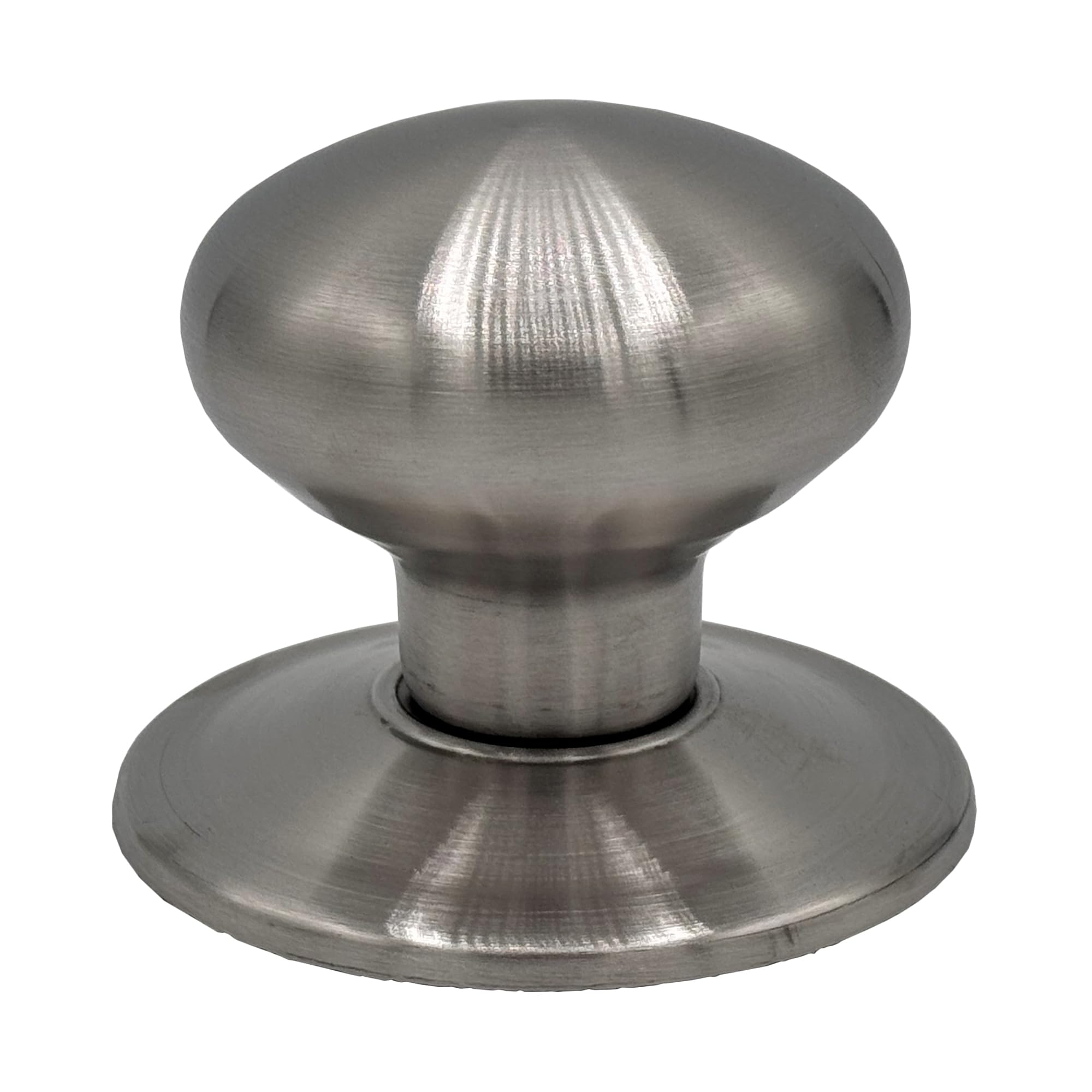 Micel Metallic Silver - 11904 – Plain Knob For Entry Doors, Round, Stainless Steel Finish, Knob Attached To Plate, Diameter 70 Mm