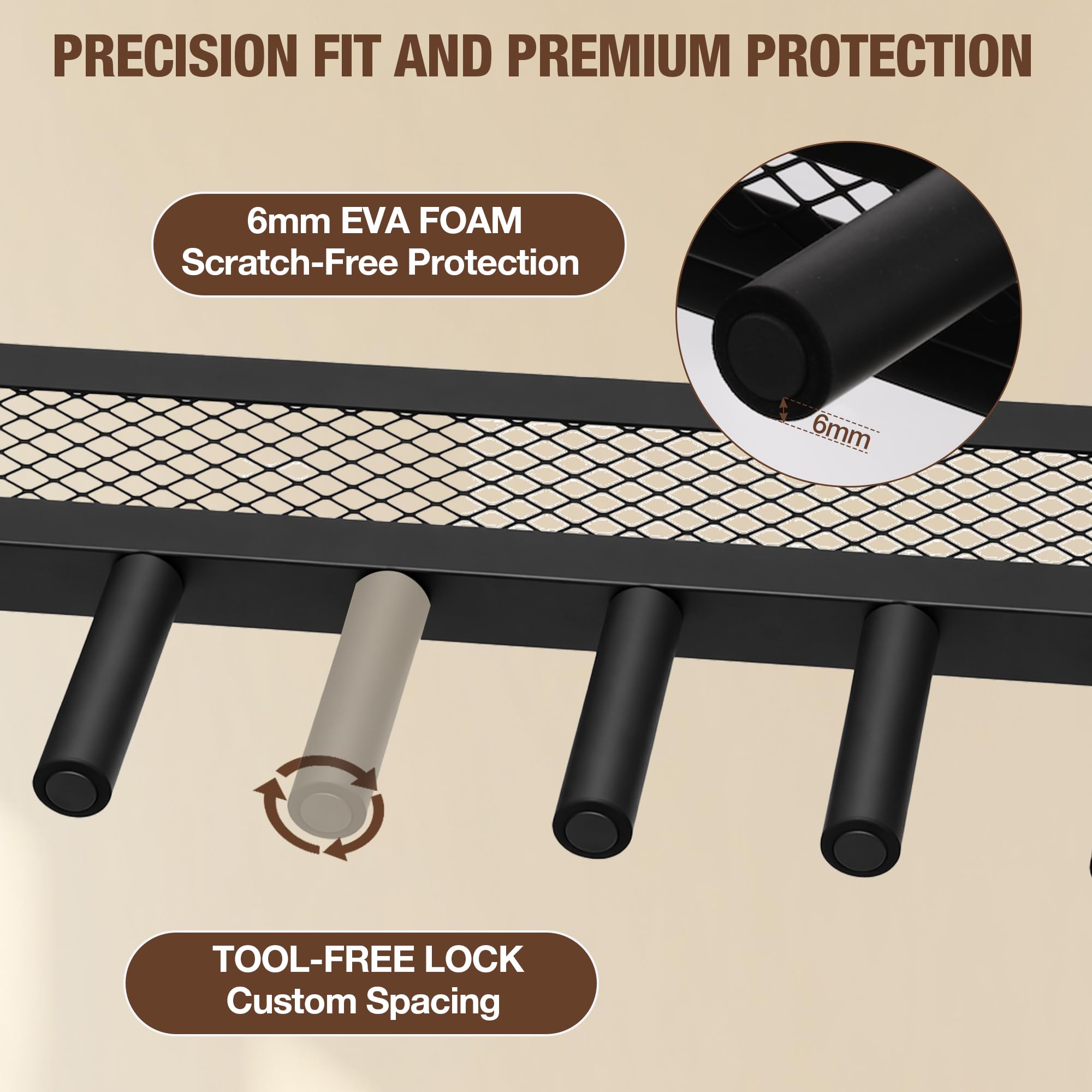 EmberGlow - Supporto ufficiale per chitarra, con supporto per amplificatore, per chitarra acustica, chitarra elettrica, basso, ukulele, multi supporto per chitarra da pavimento per casa, studio, sala
