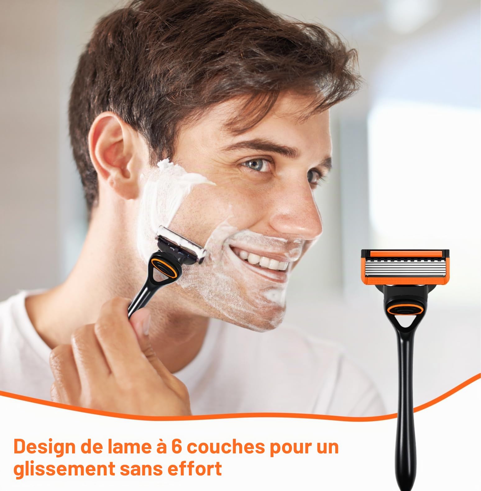 Pack De 24 Recharges De Rasoir F-usion5 Pour Hommes, 1 Réutilisable Manche + 24 Cartouches De Recharge pour Tailler, Pour Un Rasage Manuel Efficace