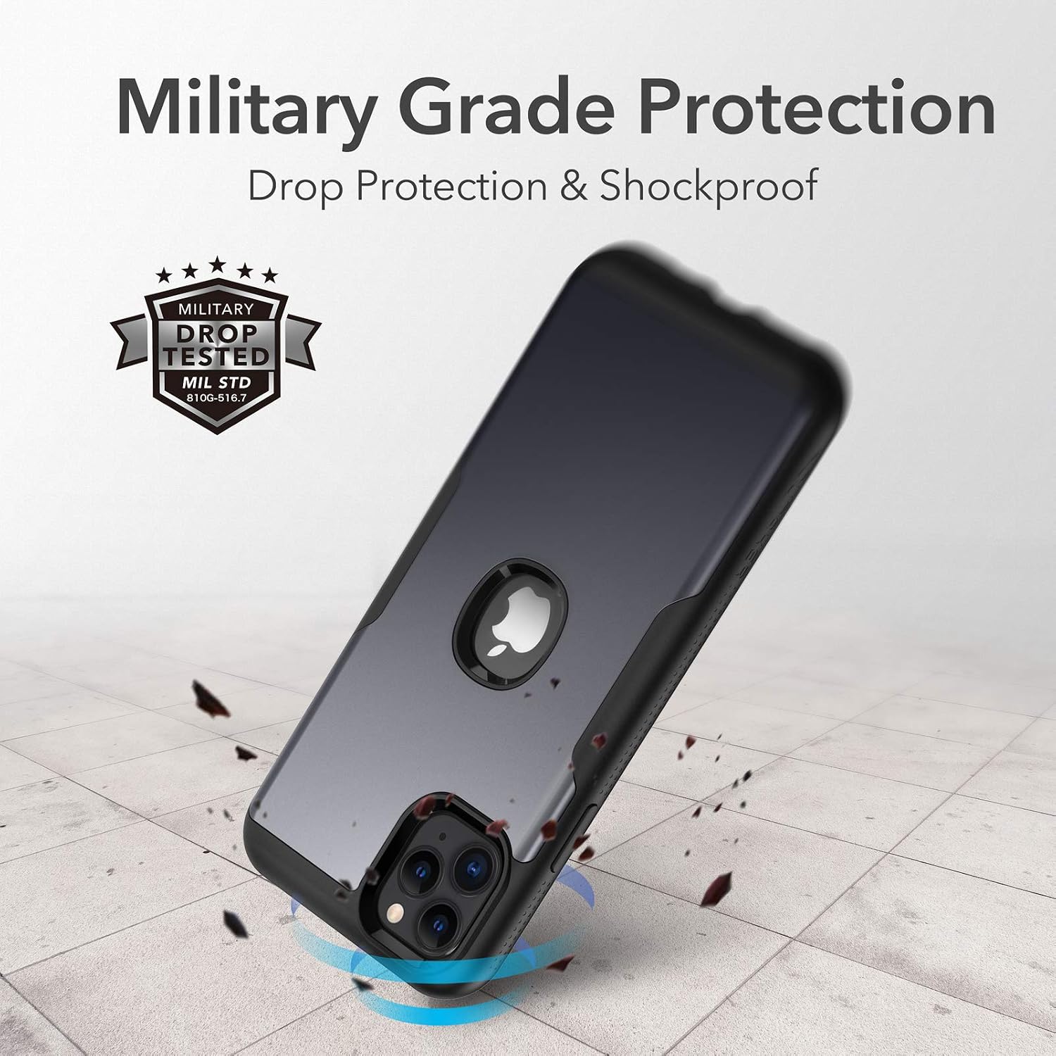 YOUMAKER [2021 Upgraded] Metallic Designed for iPhone 11 Pro Case, Full Body Rugged Case with Built-in Screen Protector for iPhone 11 Pro 5.8 Inch - Black