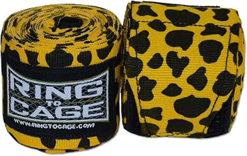 Ring to Cage Leopard Printed Handwraps Mexican Style Stretchable 180"