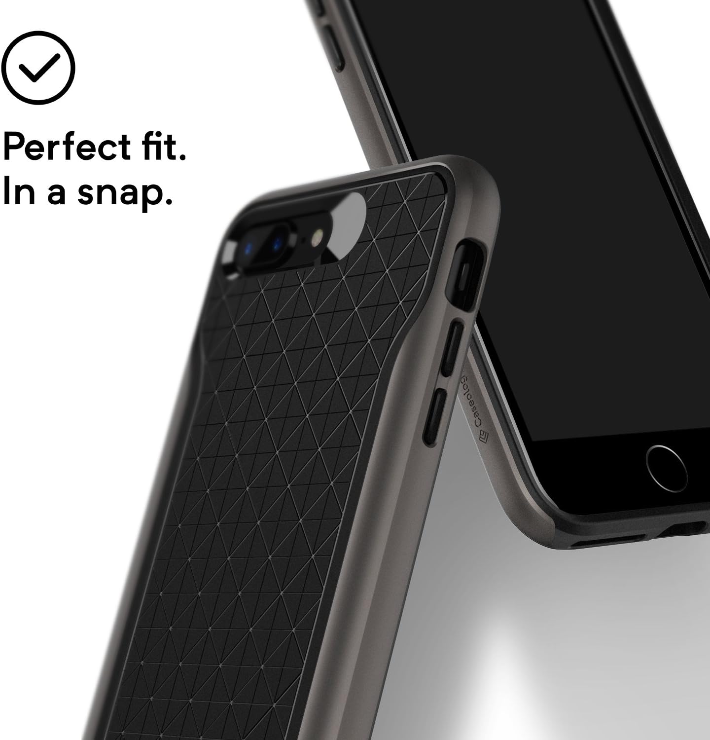 Caseology Apex for Apple iPhone 8 Plus Case (2017) / for iPhone 7 Plus Case (2016) - Black/Warm Gray