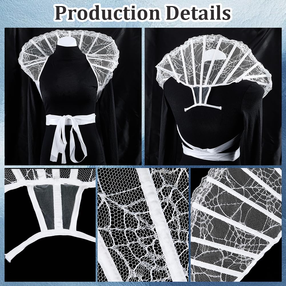 Accesorio De Encaje Para Disfraz Victoriano Cuello Alto De Encaje Gótico/ barroco - Para Disfraces, Halloween Y Cosplay (33x45cm) Collarín Elegante Con Lazos Ajustables Accesorio De Encaje Para Disfraz Victoriano Cuello Alto De Encaje Gótico/ barroco - Para Disfraces, Halloween Y Cosplay (33x45cm) Collarín Elegante Con Lazos Ajustables