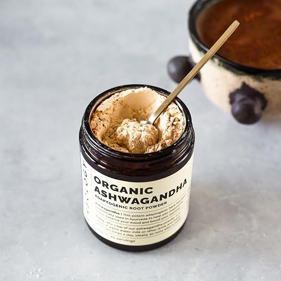Erbology Organic Ashwagandha Powder 3.2 oz - 45 Servings - Sleep Aid - Rich in Withanolides - Sustainably Sourced Straight from Farm in India - Small Batch - Vegan - GMO-Free